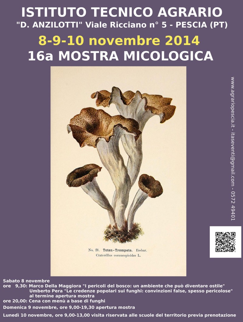 Manifesto della mostra micologica di Pescia 2014